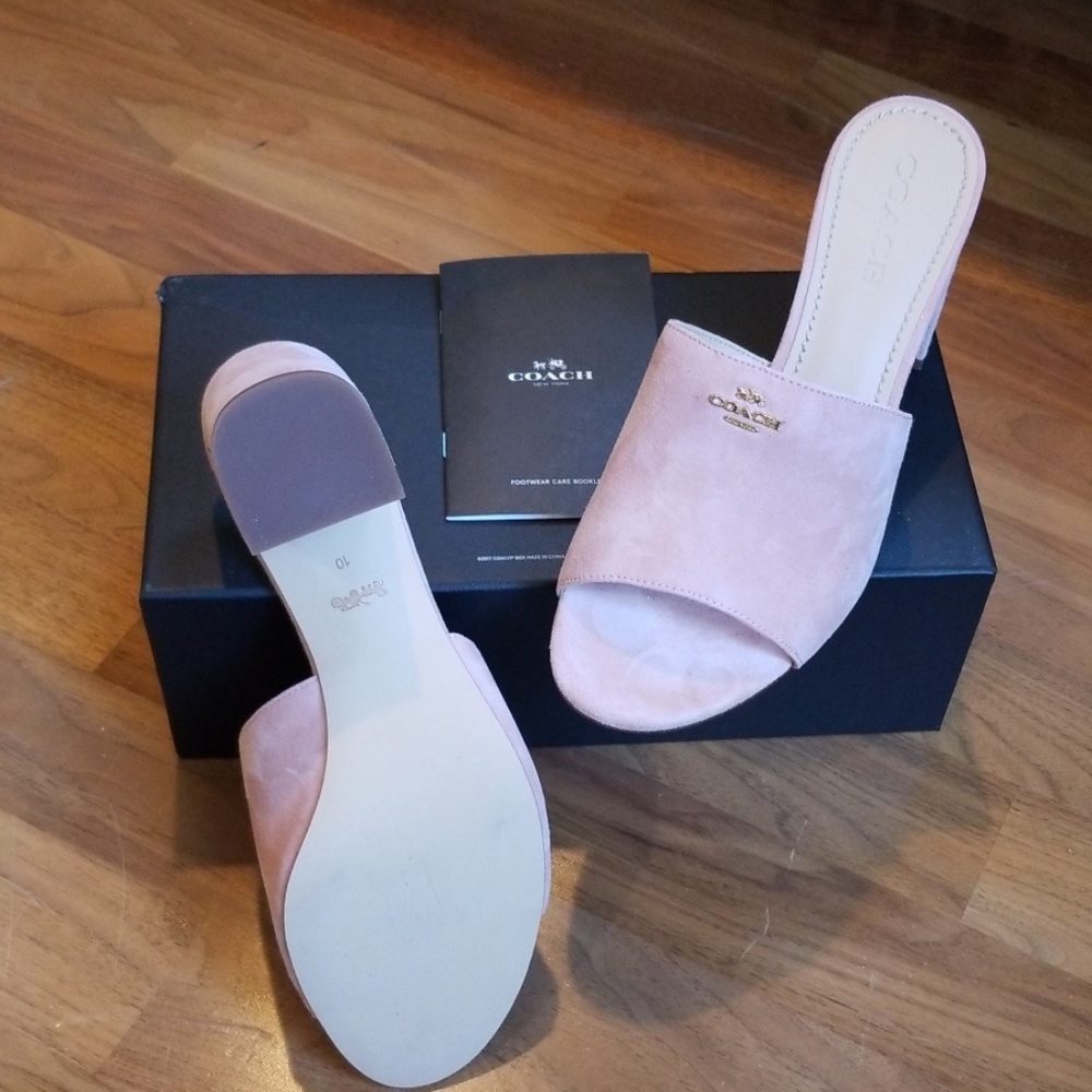 COACH mule blush petal suede